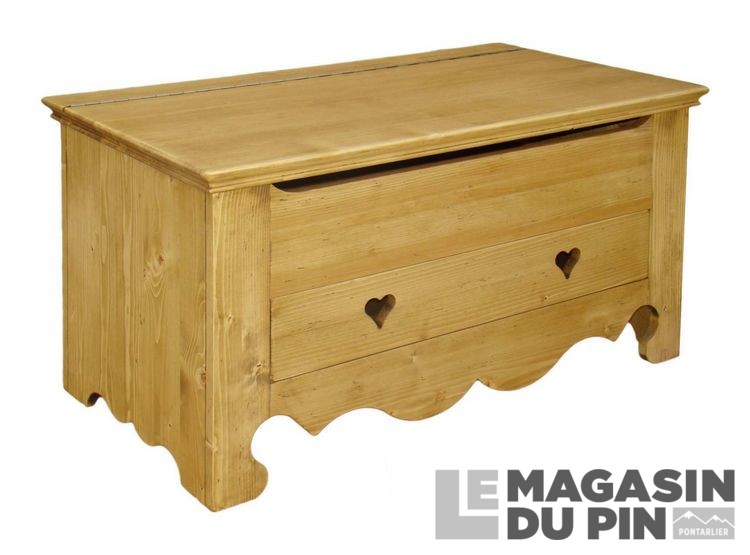 Banc coffre en pin - Menuiserie Bertin