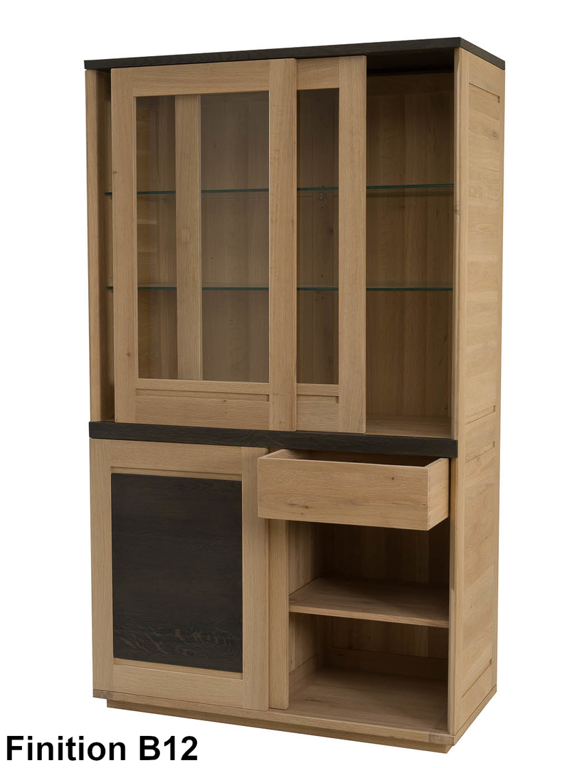 Armoire de salon 4 portes en chêne massif Citadine Le Magasin du Pin