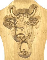 Motif Vache sculpté à la main