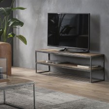 Meuble tv 130cm bois & métal