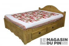 Lit double 140x190 avec tiroirs Chamonix