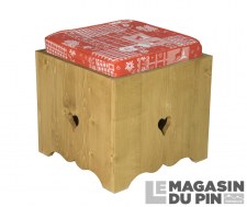 Tabouret pouf Chamonix avec assise tissu