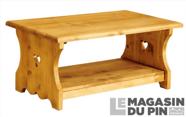 Table basse 100cm 2 cœurs Chamonix