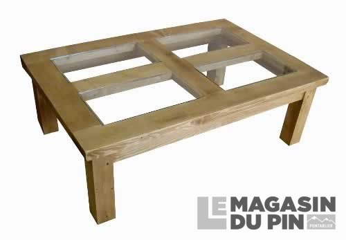 Table basse plateau verre Chamonix