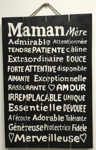 Panneau bois 60x40cm "Maman mère admirable..."