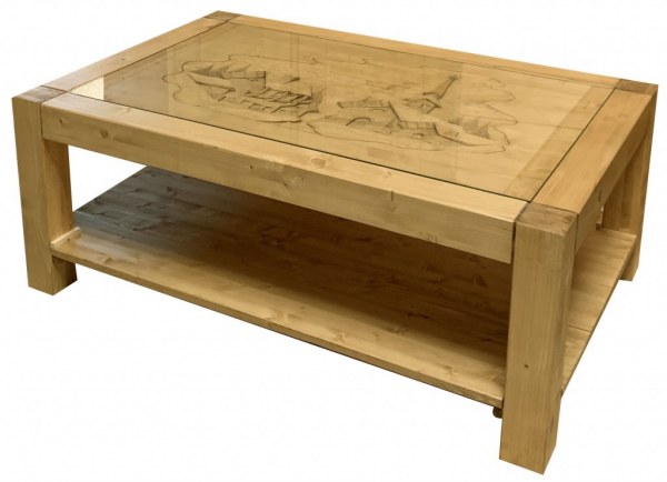 Table basse Georghia plateau sculpté GM