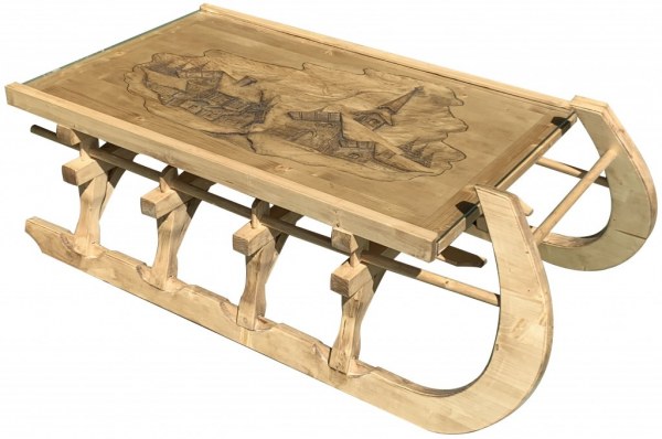 Table basse luge plateau sculpté GM