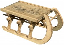 Table basse luge plateau sculpté PM