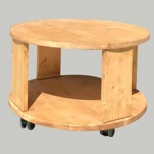 Table basse ronde sur roulettes