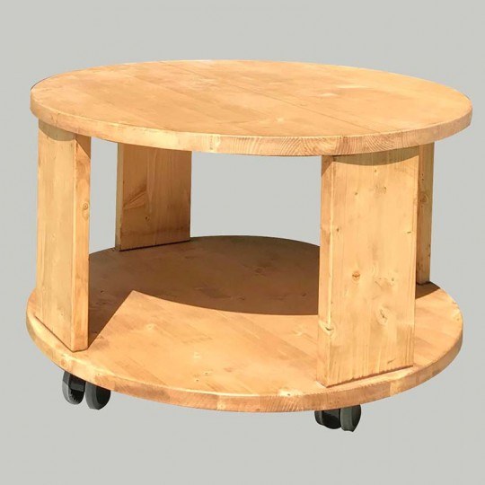 Table basse ronde sur roulettes